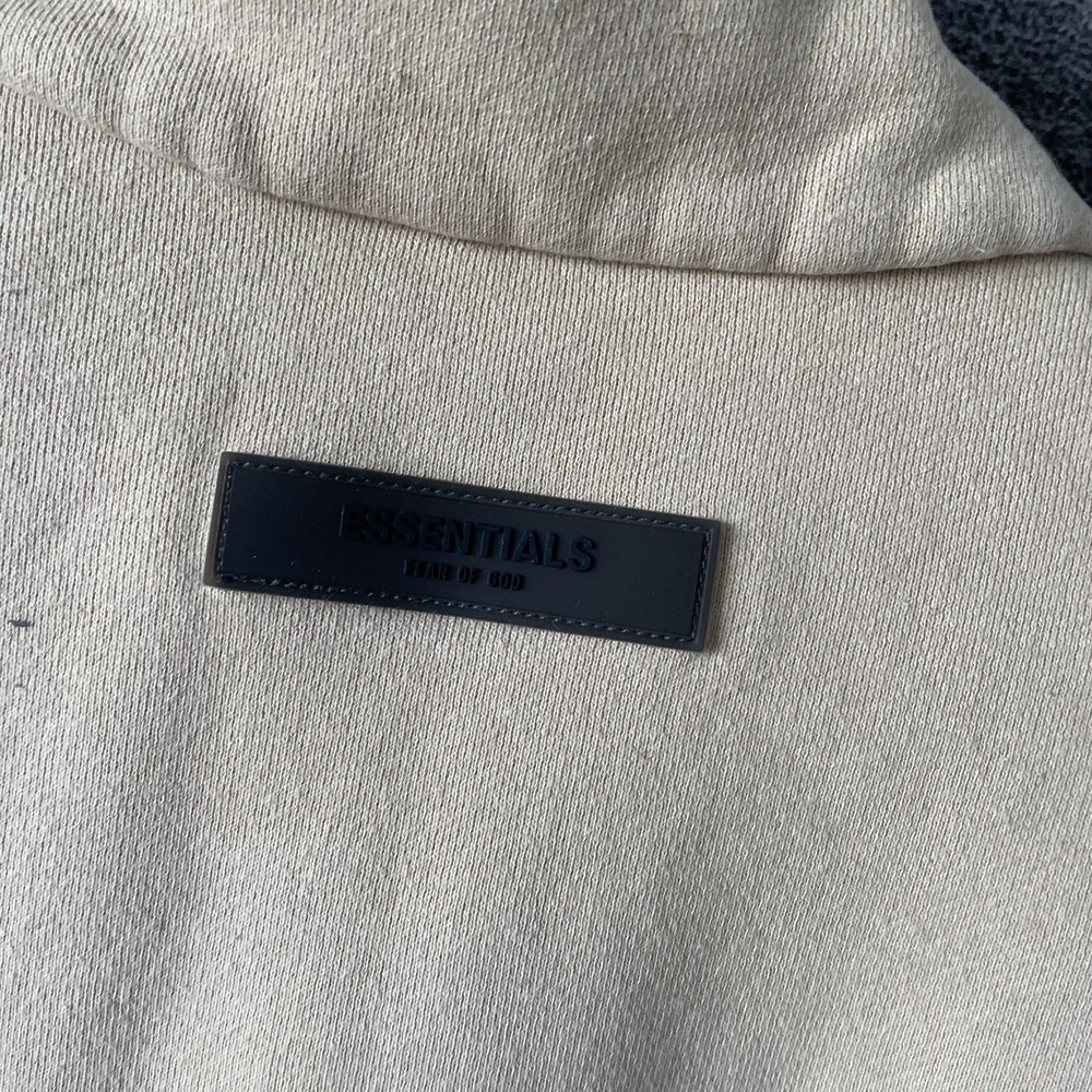 Fear Of God Essentials Sweatshirt Small Beige Full Zip Mock Neck Fleece - Picture 10 of 11